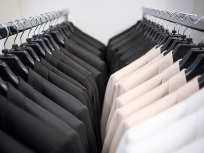suits on a rack